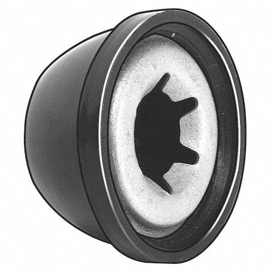 GRAINGER APPROVED Retaining Ring with Cap, External, Plastic, Black, PK