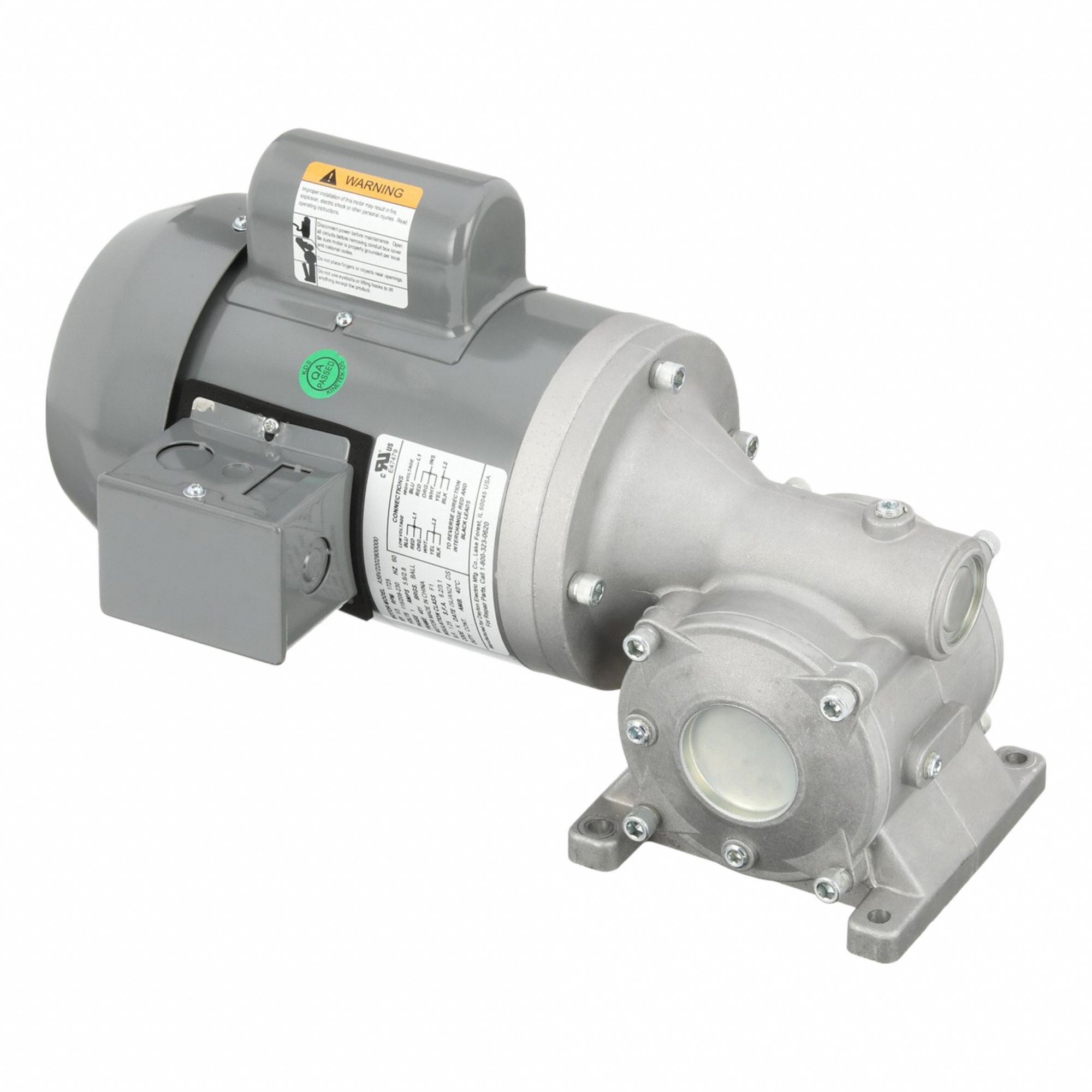 AC Gearmotor: Right Angle, Single Output Shaft, Capacitor-Start, TEFC, 100 RPM, 0.5 hp Input