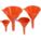 4-PC. FUNNEL SET, POLYETHYLENE, 10 FL OZ FLUID CAPACITY, 4⅜ IN OVERALL DIAMETER, 6¼ IN OVERALL H