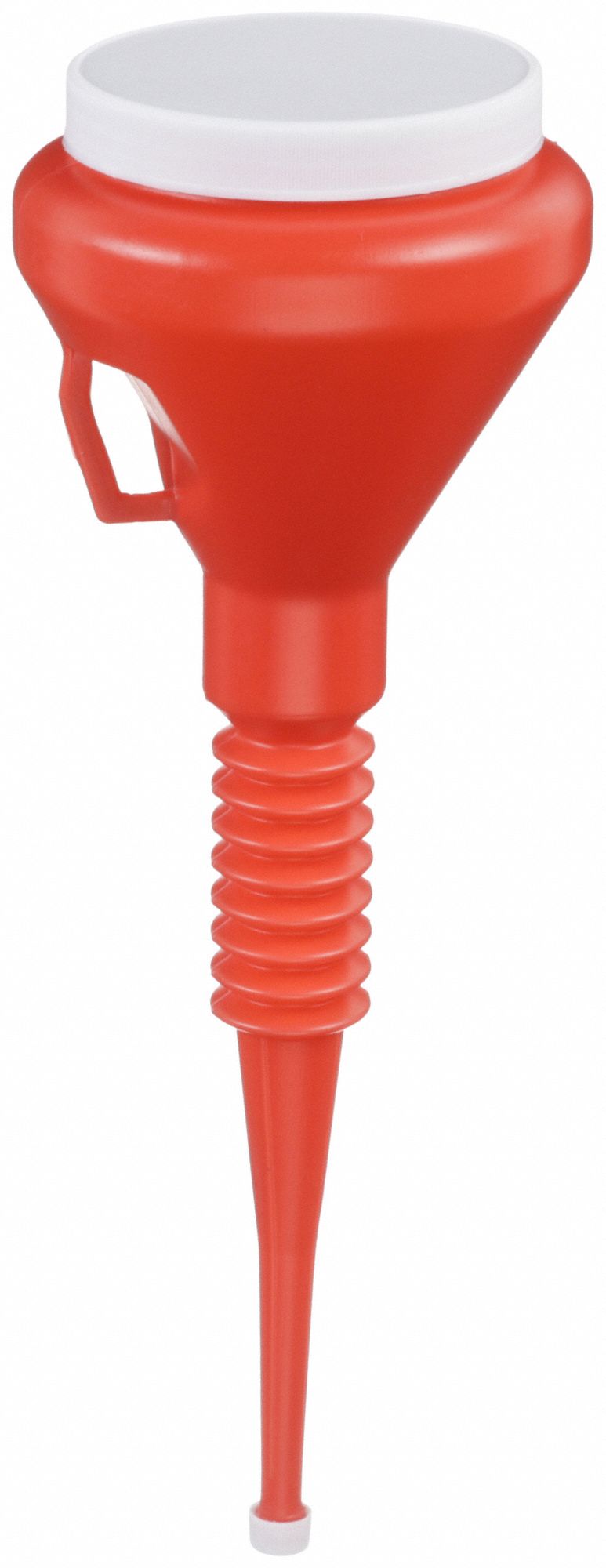 CAPPED FUNNEL, POLYETHYLENE, 48 FL OZ FLUID CAPACITY, 4 IN OVERALL DIAMETER, 17¼ IN OVERALL H, RED