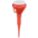 CAPPED FUNNEL, POLYETHYLENE, 48 FL OZ FLUID CAPACITY, 4 IN OVERALL DIAMETER, 17¼ IN OVERALL H, RED