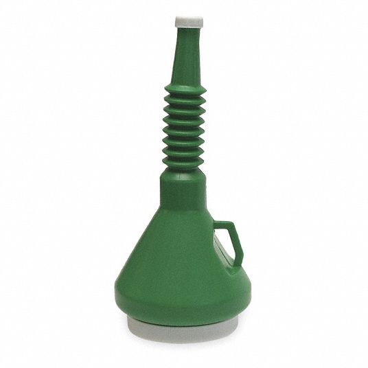 FUNNEL KING Capped Funnel, Polyethylene, 1 1/2 qt Total Capacity, 14 in