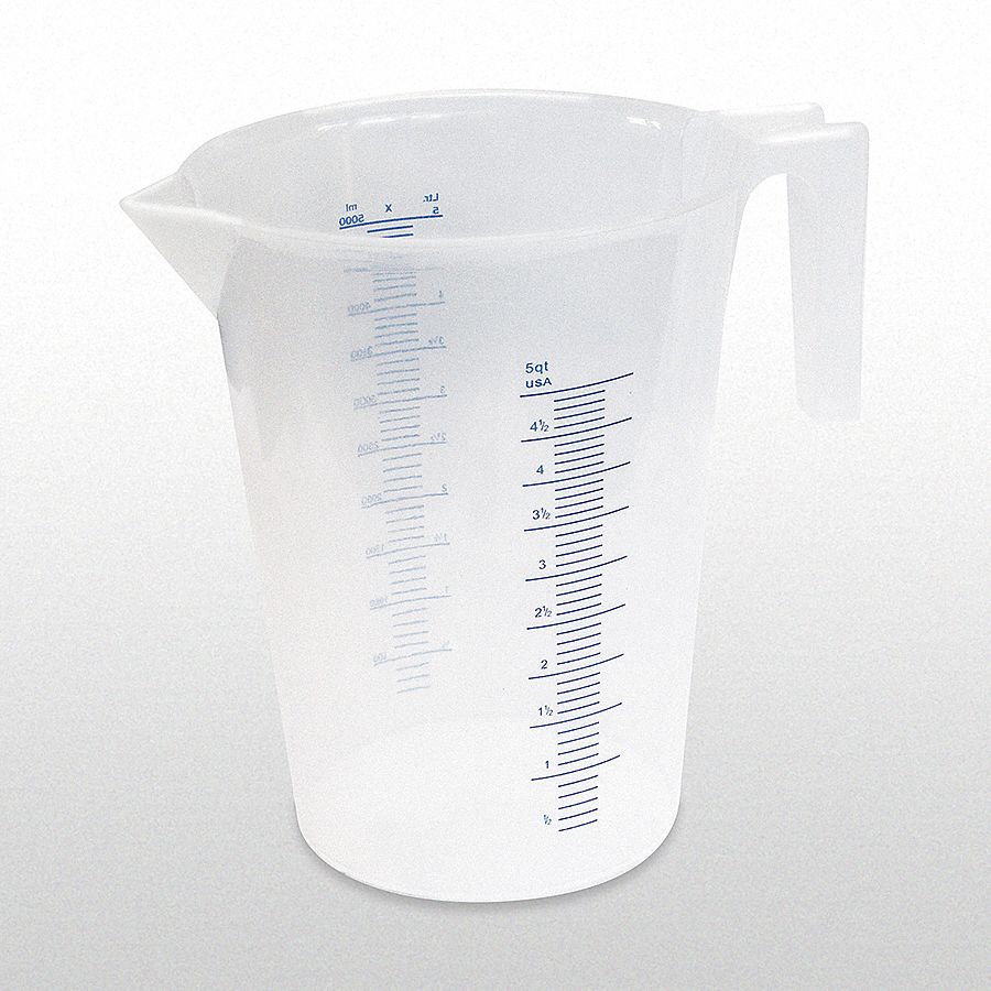 FUNNEL KING 5 L Heavy Duty Polypropylene Measuring Container 4CUP9