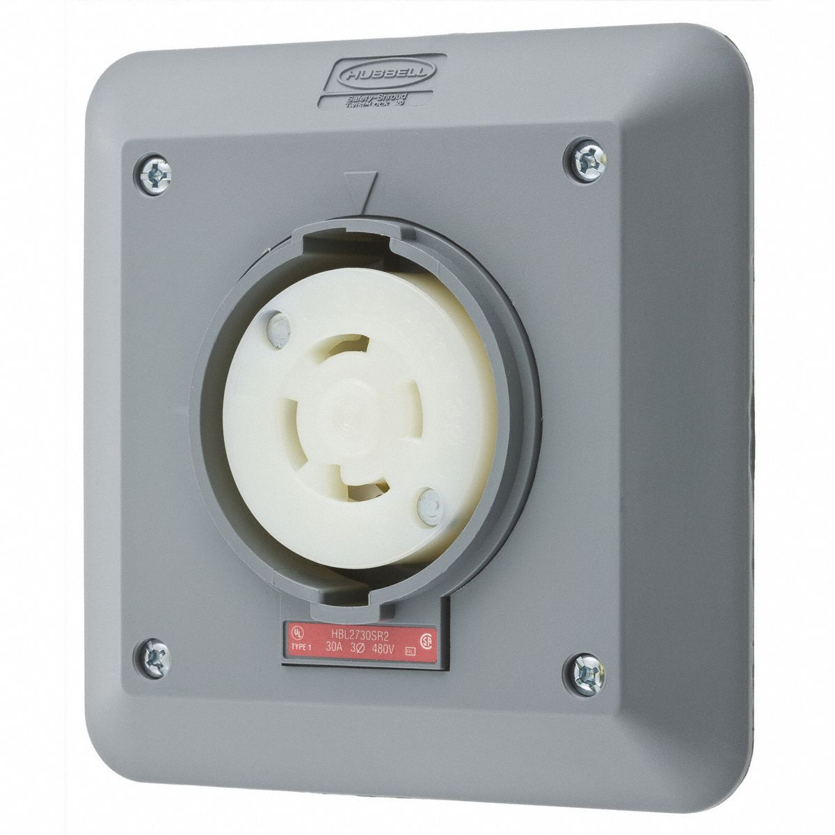 HUBBELL HBL2730SR2 Locking Receptacle,Industrial,30,Gray 783585234847 ...