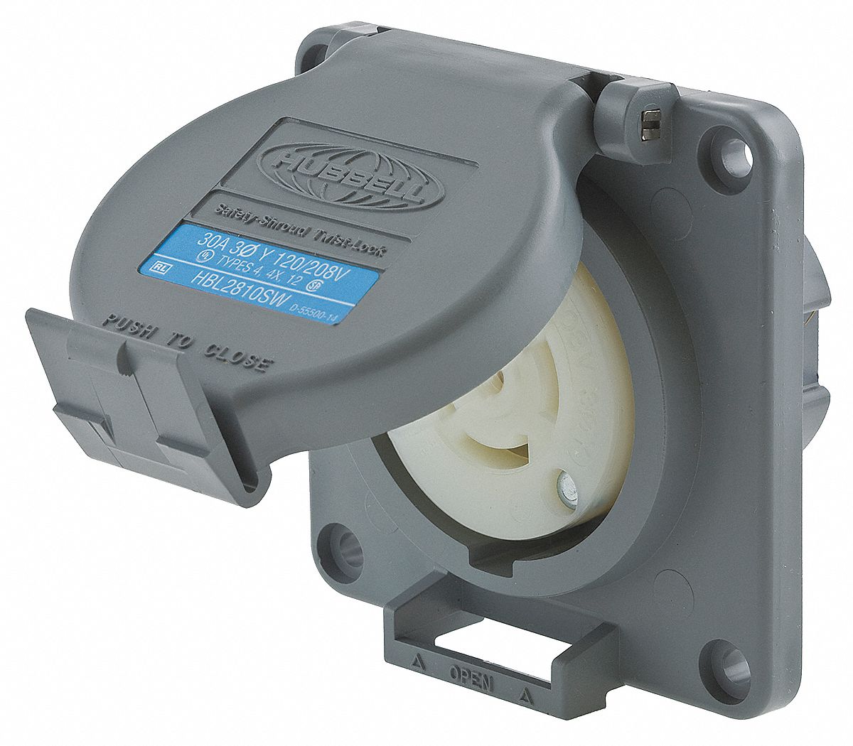 L21 30r Non Flanged Watertight Locking Receptacle 4cv67hbl2810sw