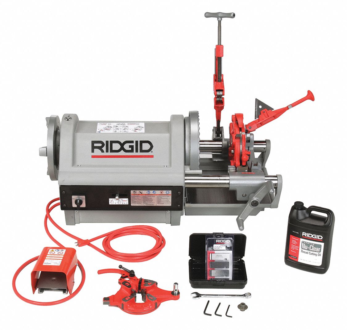 RIDGID AUTOMATIC THREADING MACHINE, CORDED, 2 HP, 115V/20A/60HZ, ¼ TO 2  NPT, 16/46/58 RPM - Pipe Threading & Cutting Machines - RDG91322