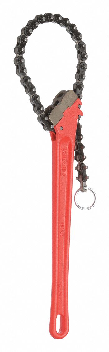 Ridgid - Chain & Strap Wrench: 5″ Max Pipe, 29-1/4″ Chain Length - 98433766  - MSC Industrial Supply