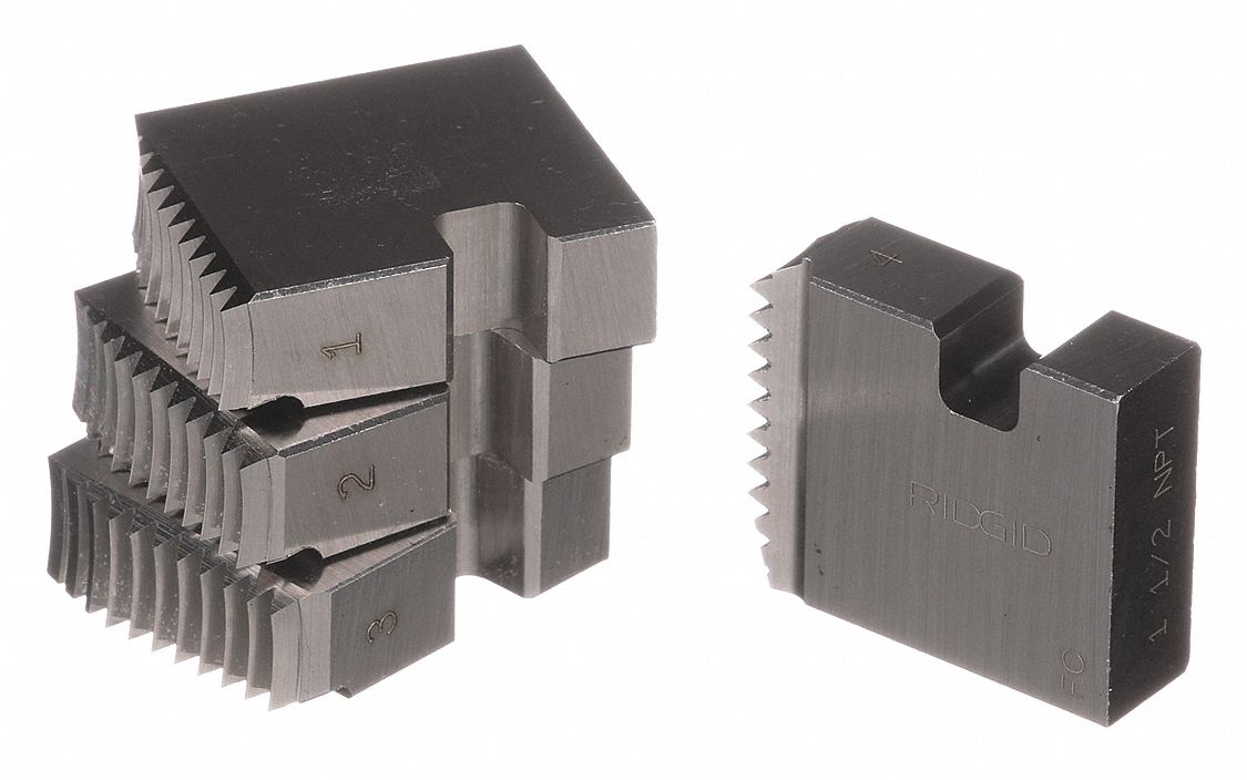 PIPE DIES, 12-R, 1½" NPT, ALLOY STEEL, RIGHT-HAND, 11½ TPI, 4-PK, FOR RATCHET THREADER