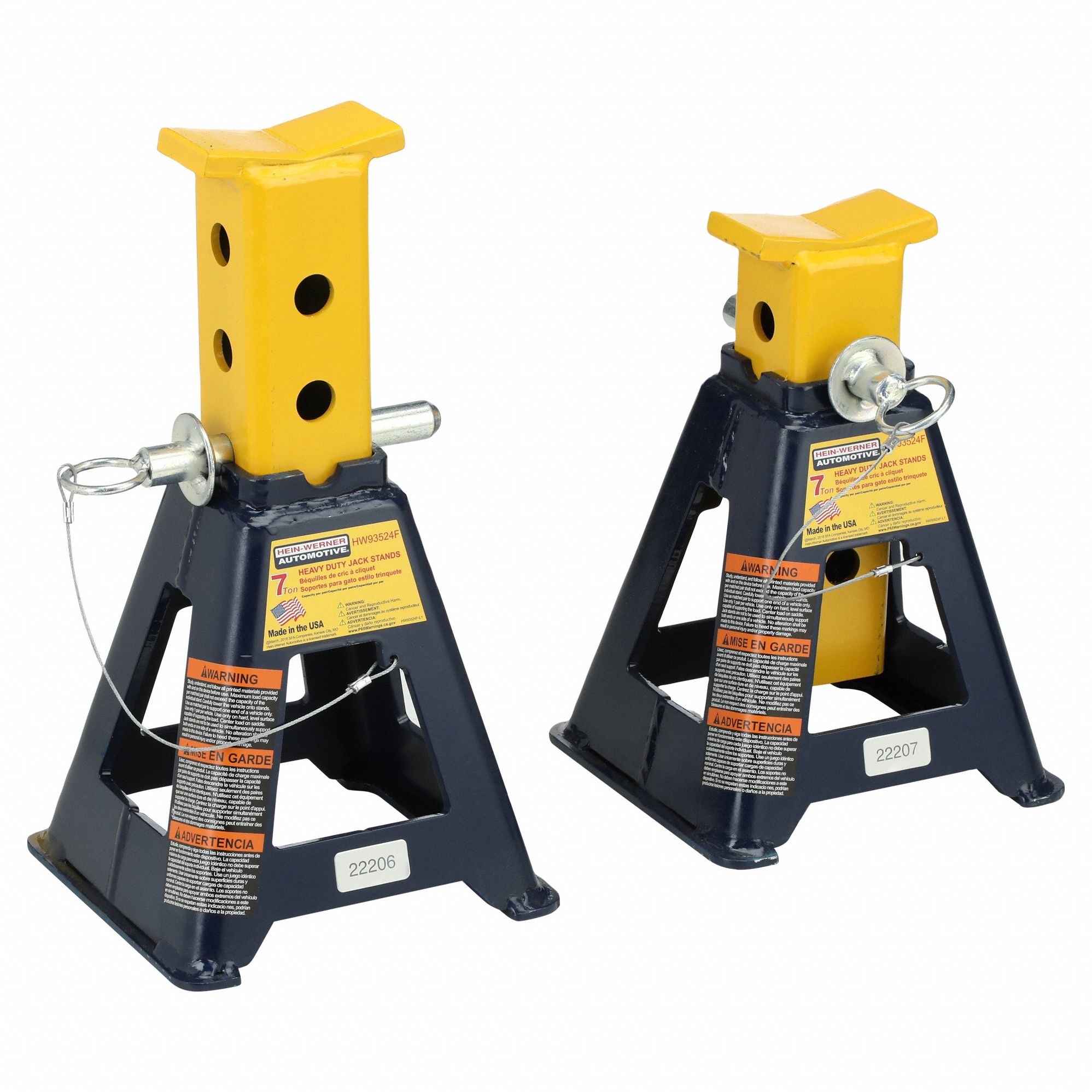 3 Ton Heavy Duty Ratcheting Jack Stands, Yellow