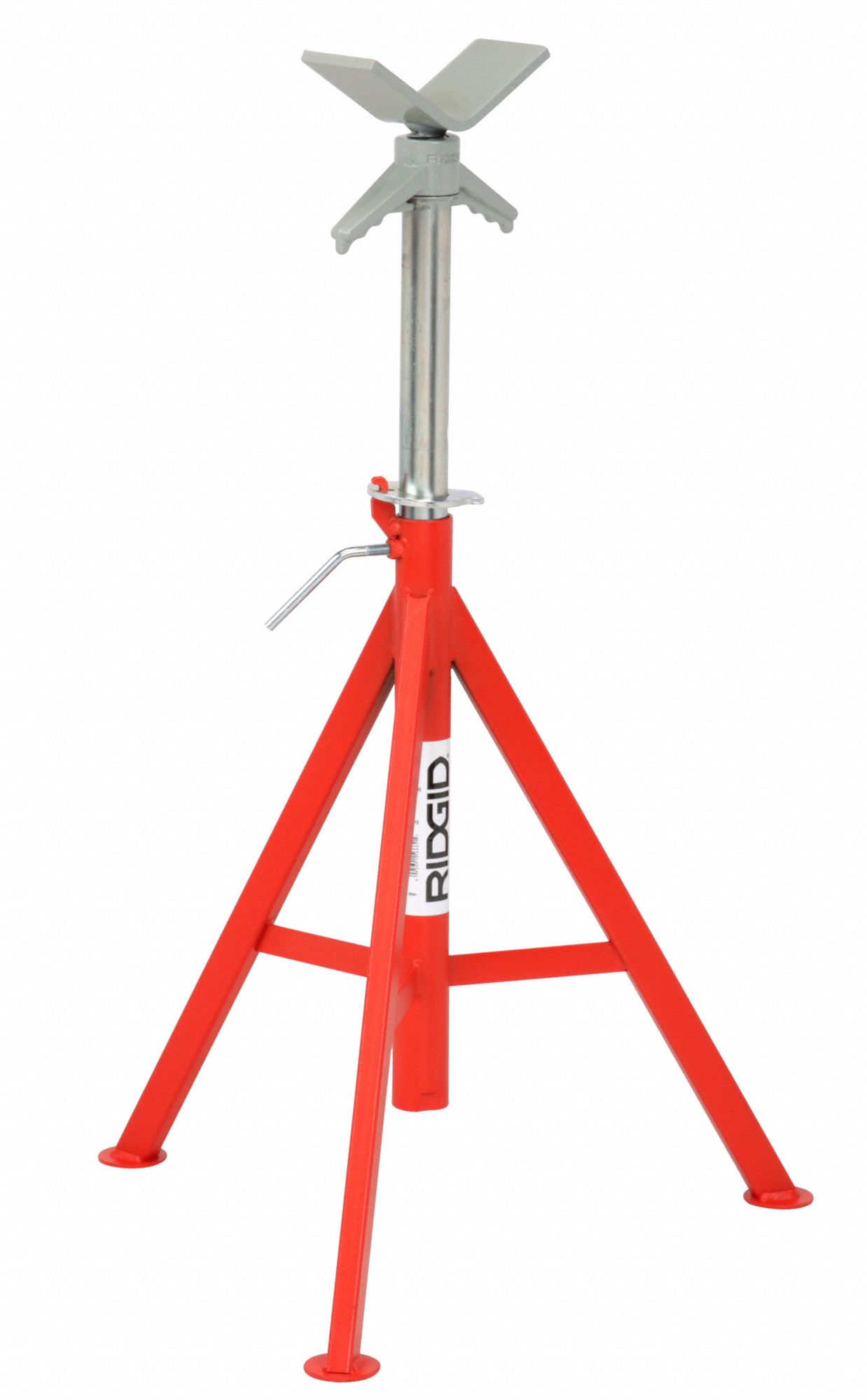 Ridgid V Head Pipe Stand 1 8 To 12 In Pipe Capacity 28 In To 52 In Overall Height 2 500 Lb Load Capacity 4cx07 Grainger