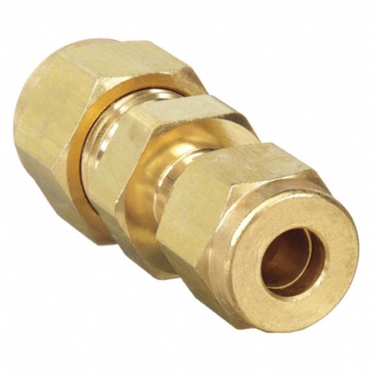 Brass, For 1/2 in x 3/8 in Tube OD, Reducing Union - 4CXF7