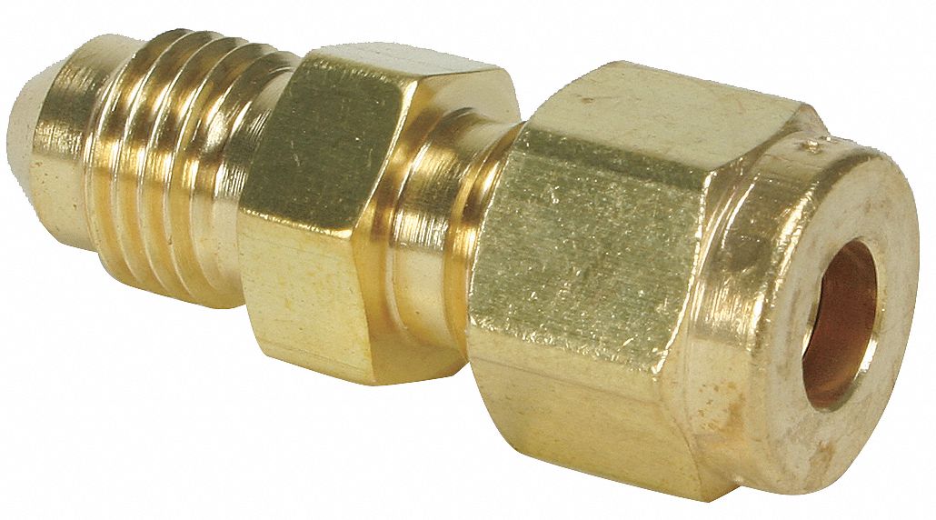 PARKER Flare Connector, 37 Degrees, 1/4 in Tube Size, 1/4 in Pipe Size