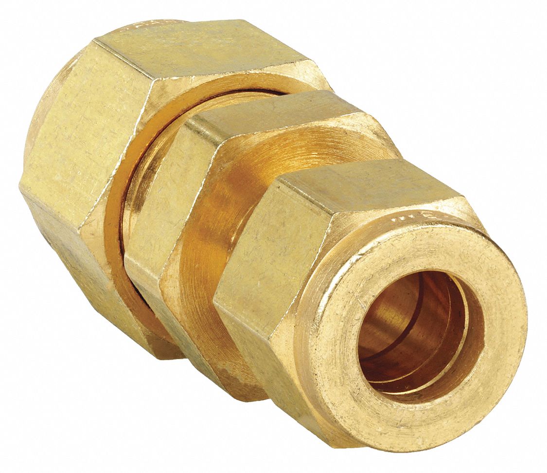 Brass, For 1/2 In X 1/4 In Tube OD, Reducing Union - 4CXZ2|8RU4-B ...