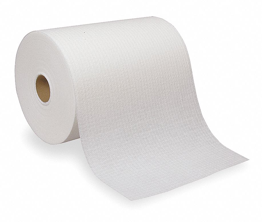 Scrim Shop Towel Roll, 10 in, White, PK 6 Grainger