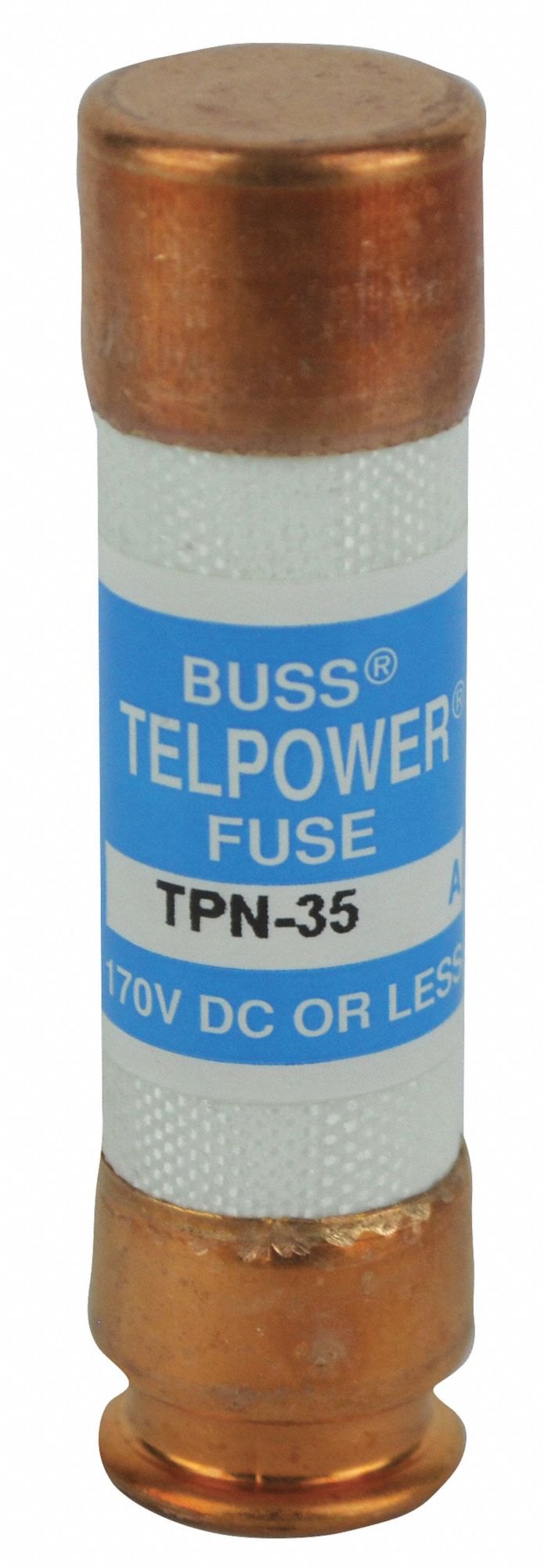 Telecom Protection Fuse: TPN Series, Fast-Acting, Cylindrical, 35 A, 170 V DC