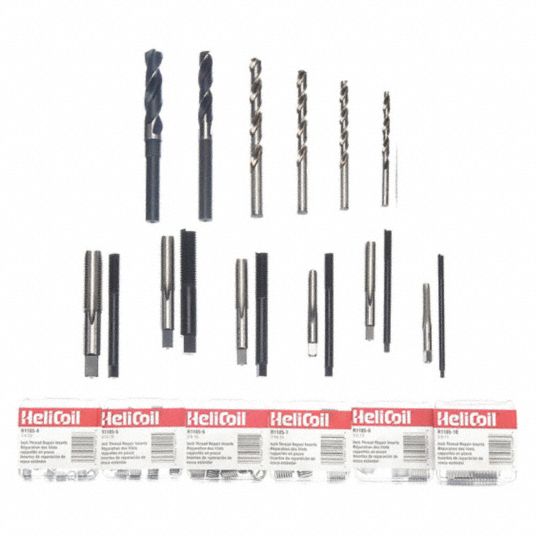 HELI-COIL Thread Repair Kit: Tanged Tang Style, Free-Running, 1/2-13  Thread Size, Stainless Steel
