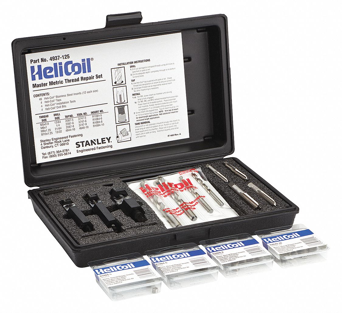 HELICOIL 304 Stainless Steel Master Thread Repair Kit, M10 x 1.25, M5