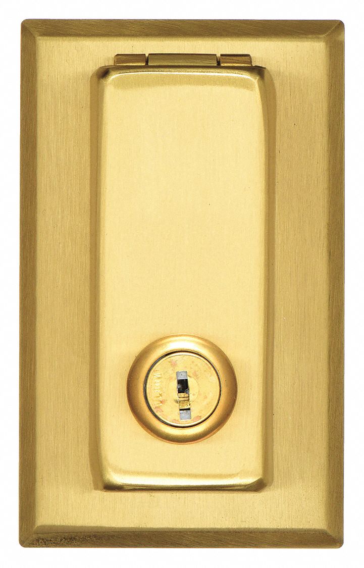 Single Circular Opening, Brass, Single Receptacle Wall Plate 4D095