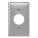 SINGLE RECEPTACLE WALL PLATE, SINGLE CIRCULAR OPENING, ALUMINUM, SILVER, 1 OUTLET OPENING