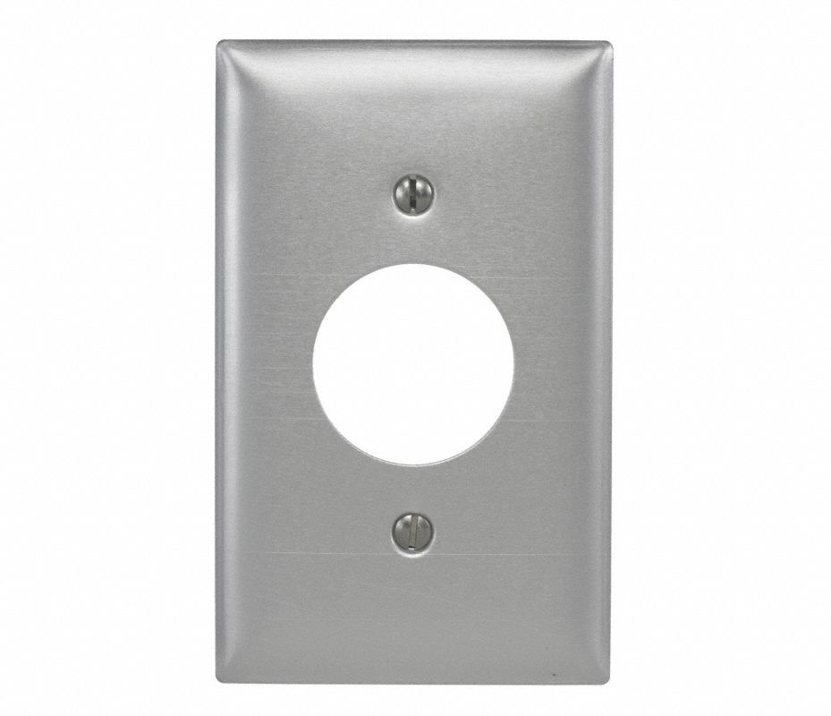 HUBBELL Placa de Pared Receptáculo Sencillo, Color Plata, Número de ...