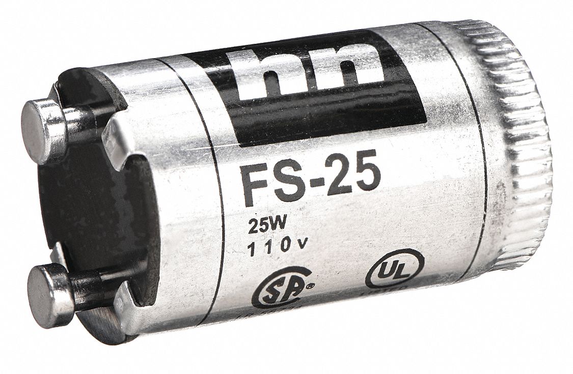 DÉMARREUR DE LAMPE FLUORESCENTE, AMPOULE 25W MAXIMUM, 2-BROCHES, FS-25