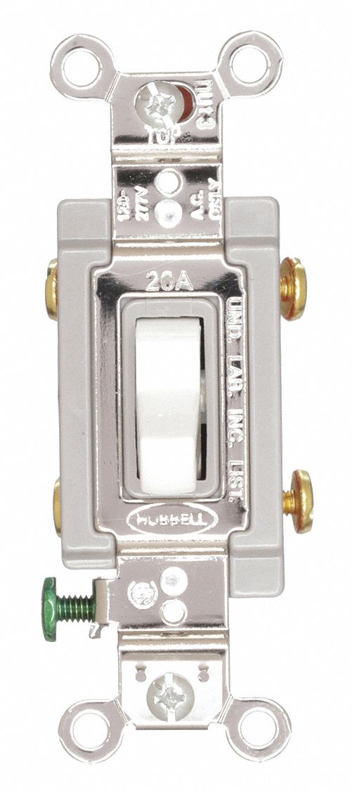 Toggle Switch, Double Pole, Wall Switch 4D279HBL1222W Grainger