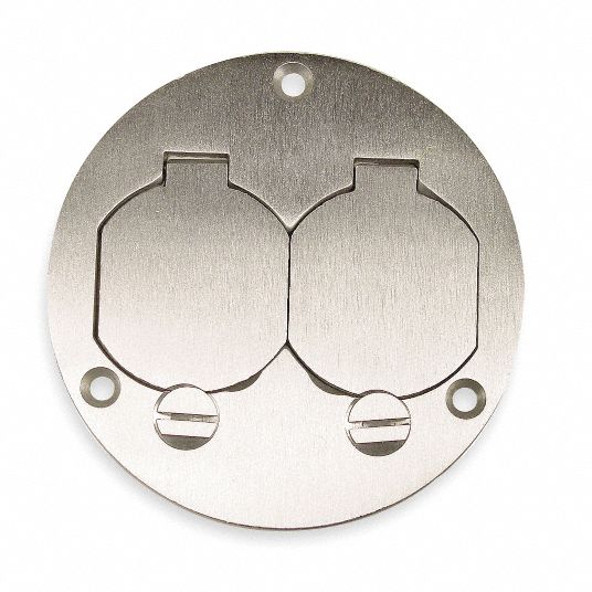 Hubbell Wiring Device Kellems Floor Box Cover Round Number Of Gangs 2 3 7 8 In Length 3 16 In Width 4d541 Sa3925 Grainger