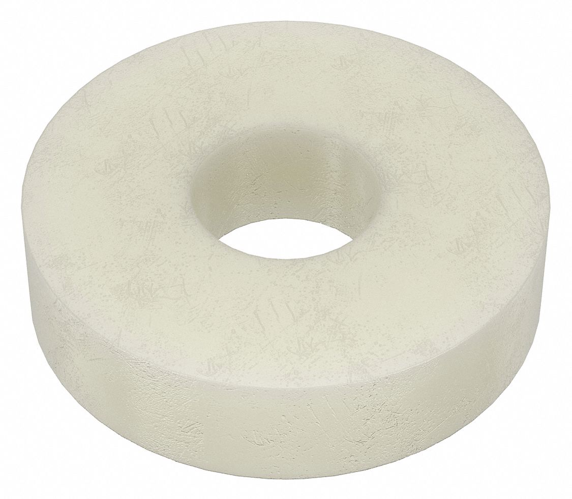 FLAT WASHER, FOR #2 SCREW, NYLON, PLAIN FINISH, 0.09 IN ID, ¼ IN OD, 40 PK