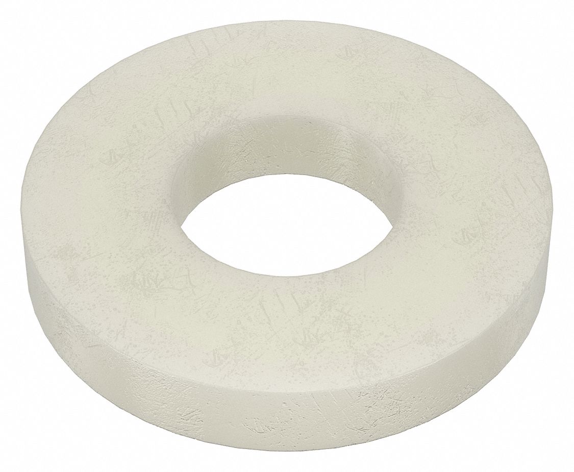 FLAT WASHER, FOR #2 SCREW, NYLON, PLAIN FINISH, 0.085 IN ID, 13/64 IN OD, 40 PK