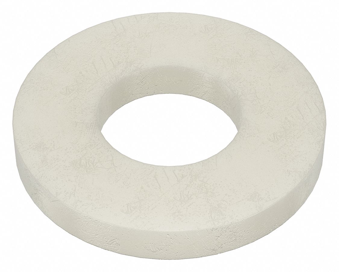 FLAT WASHER, FOR #4 SCREW, NYLON, PLAIN FINISH, 0.115 IN ID, ¼ IN OD, 40 PK