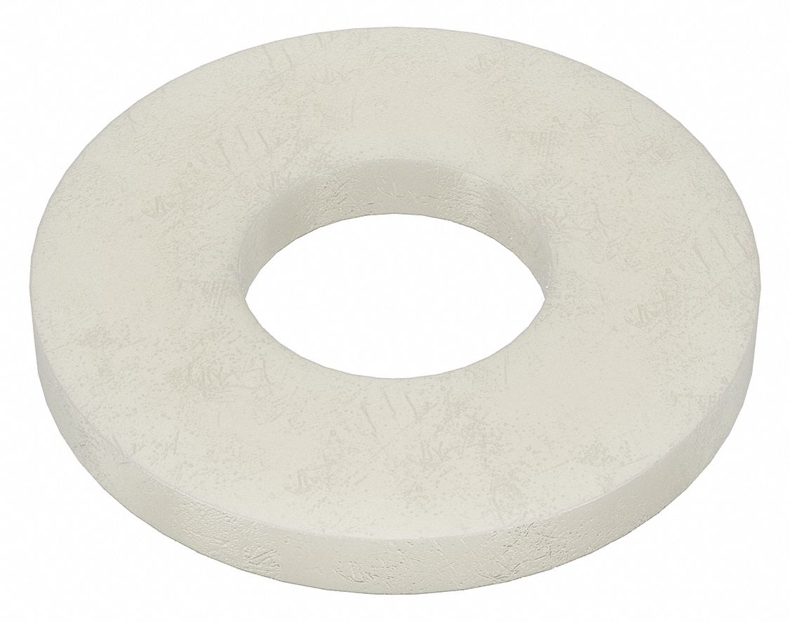 FLAT WASHER, FOR #4 SCREW, NYLON, PLAIN FINISH, 0.12 IN ID, 9/32 IN OD, 40 PK