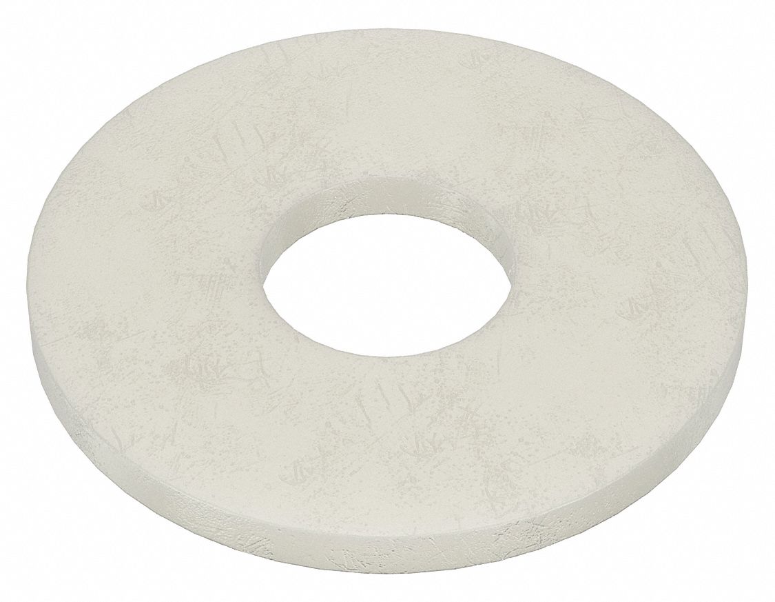 Flat Washer: Plastic, #6 Screw Sz, 0.156 in In Dia, 7/16 in Out Dia, 0.032 in Max Thick, 40 PK