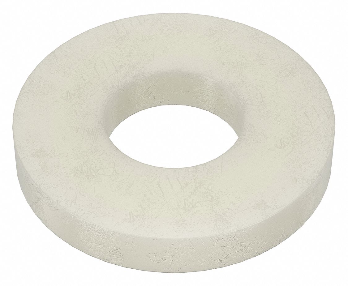 FLAT WASHER, FOR #8 SCREW, NYLON, PLAIN FINISH, 0.177 IN ID, 13/32 IN OD, 40 PK