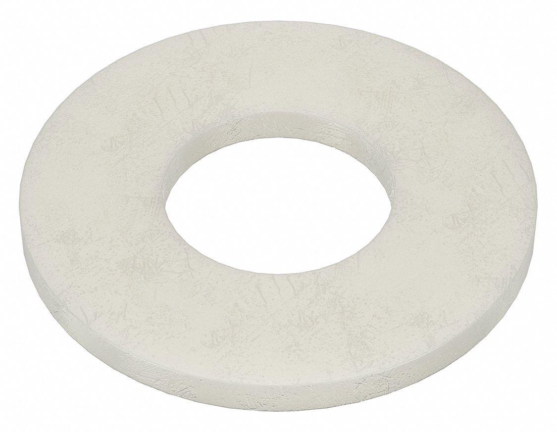 FLAT WASHER, FOR #10 SCREW, NYLON, PLAIN FINISH, 0.195 IN ID, 7/16 IN OD, 40 PK