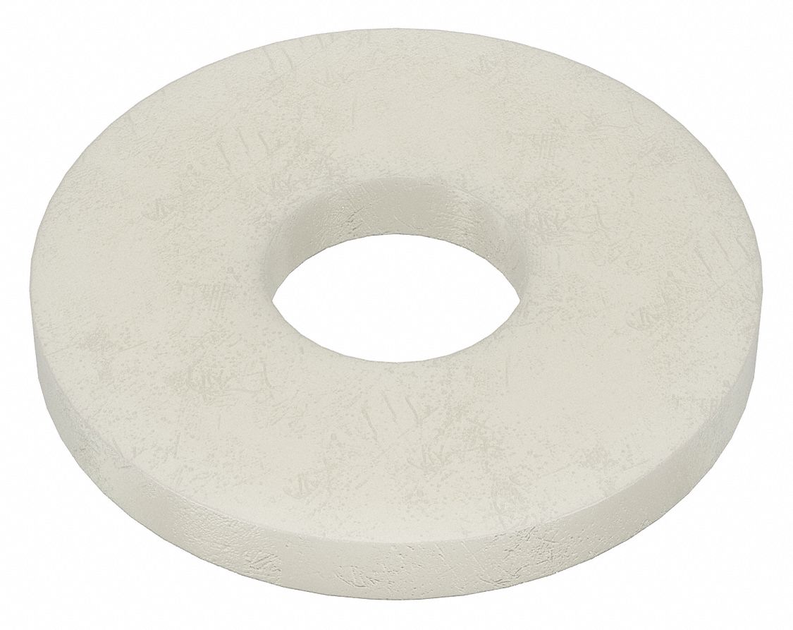 FLAT WASHER, FOR #10 SCREW, NYLON, PLAIN FINISH, 0.203 IN ID, 9/16 IN OD, 40 PK