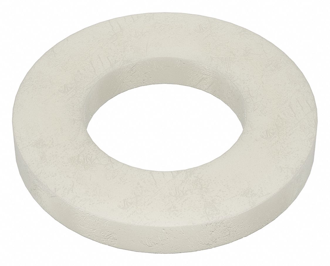 FLAT WASHER,NYLON,FITS 1/4 IN,PK 40