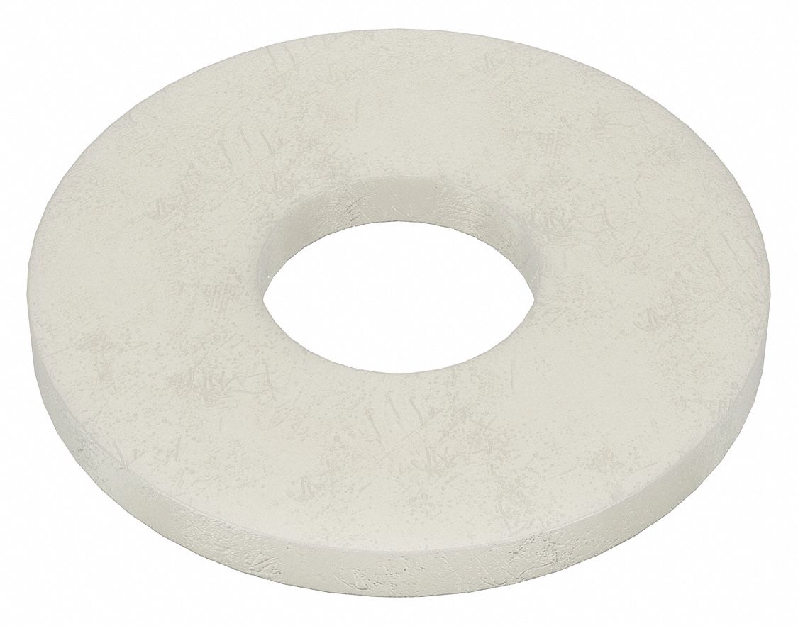FLAT WASHER, FOR ¼ IN SCREW, NYLON, PLAIN FINISH, 0.26 IN ID, 40 PK