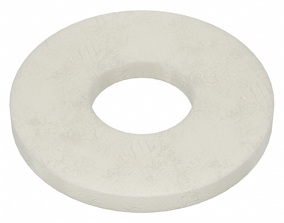 Flat Washer: Plastic, 1/4 in Screw Sz, 0.281 in In Dia, 23/32 in Out Dia, 0.062 in Max Thick, 40 PK