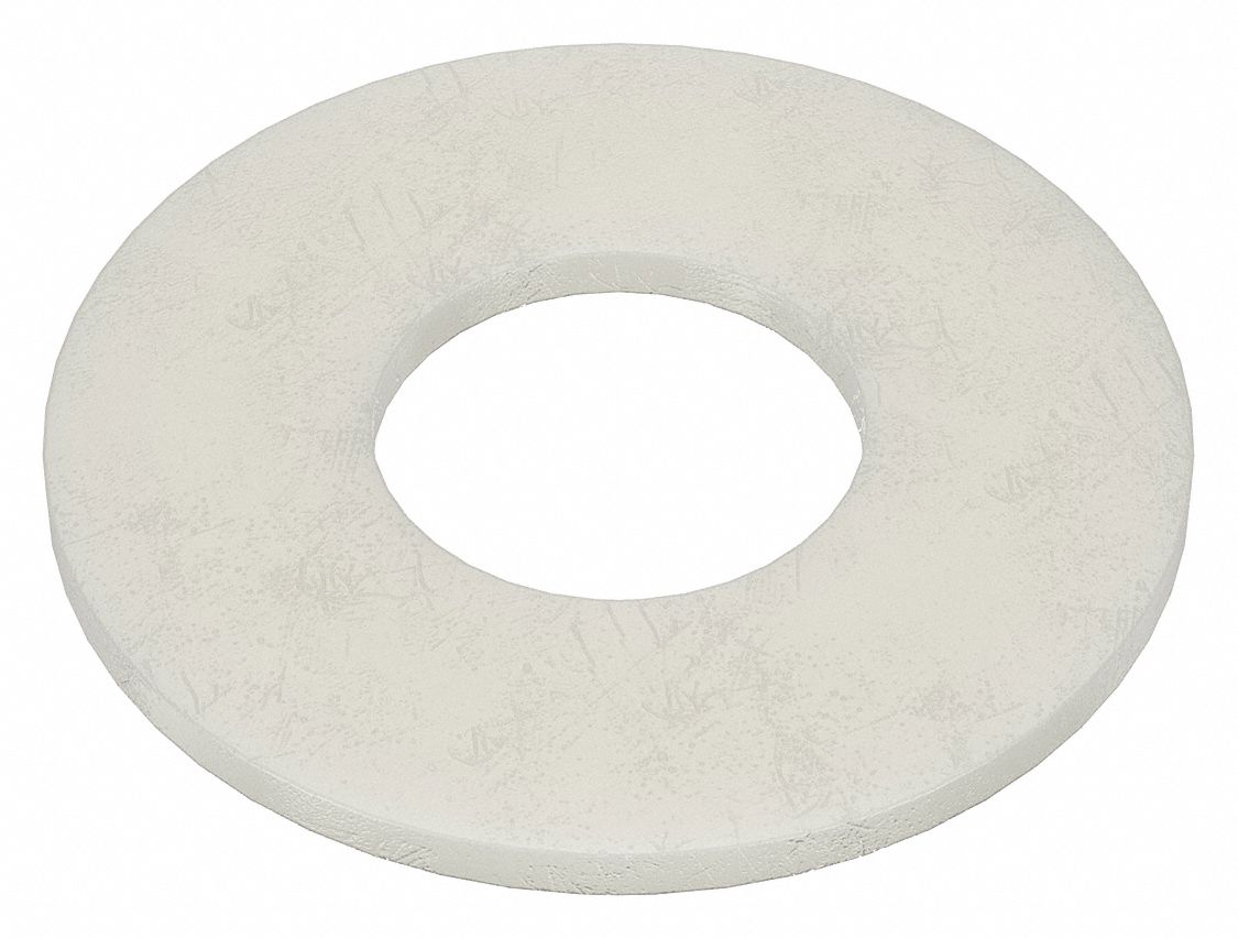 FLAT WASHER, FOR 1 IN SCREW, NYLON, PLAIN FINISH, 1.075 IN ID, 2½ IN OD, 5 PK