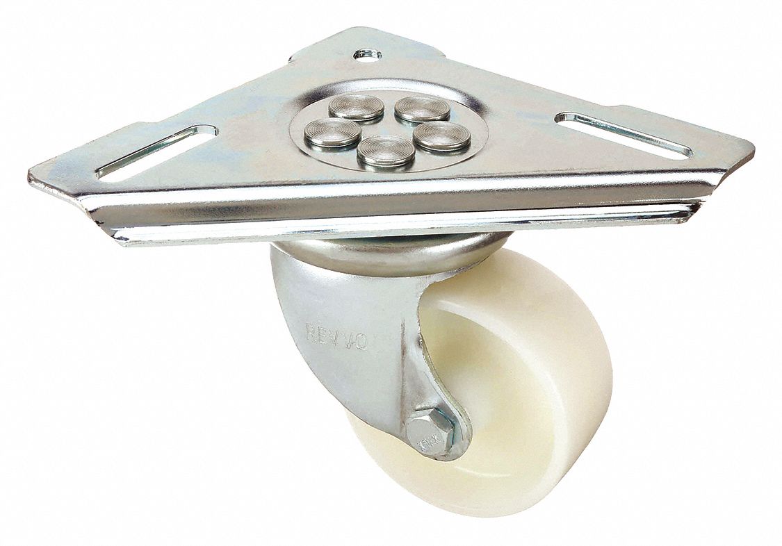 PLATE CASTER, 3 IN WHEEL DIAMETER, 350 LB, SWIVEL CASTER, NYLON