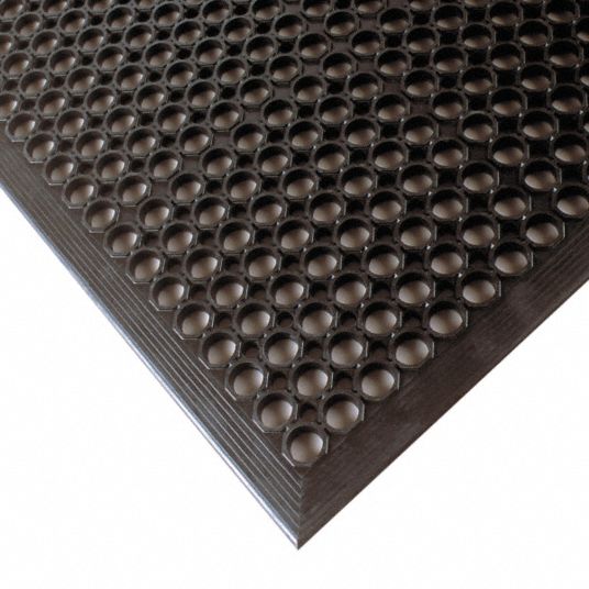 Notrax 419S0035BY Antifatigue Mat, Black, Yllwbrdr, 3ft.x5ft.