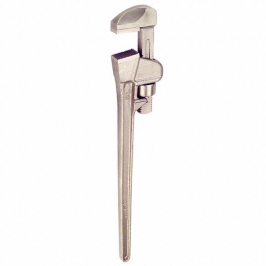 AMPCO Pipe Wrench: Aluminum Bronze, 5 11/16 in Jaw Capacity, Serrated, 36  in Overall Lg, I-Beam