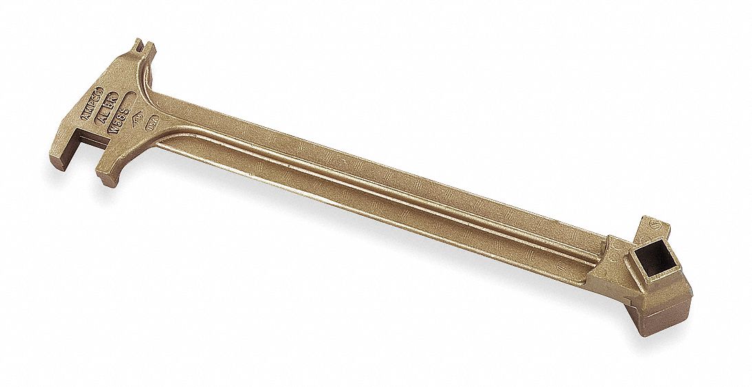 AMPCO Drum Bung Wrench, Aluminum, Bronze, Nickel, Natural, Ergonomic