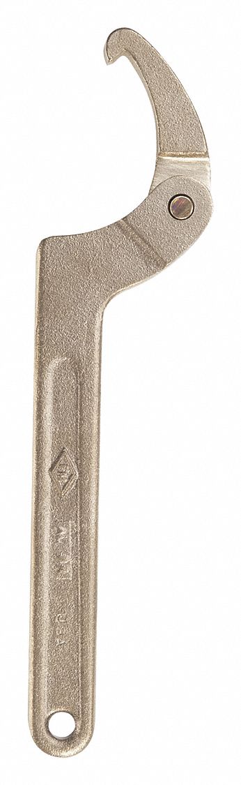 Ampco WP-5-ST Adj. Hook Spanner Wrench, L 8 in.