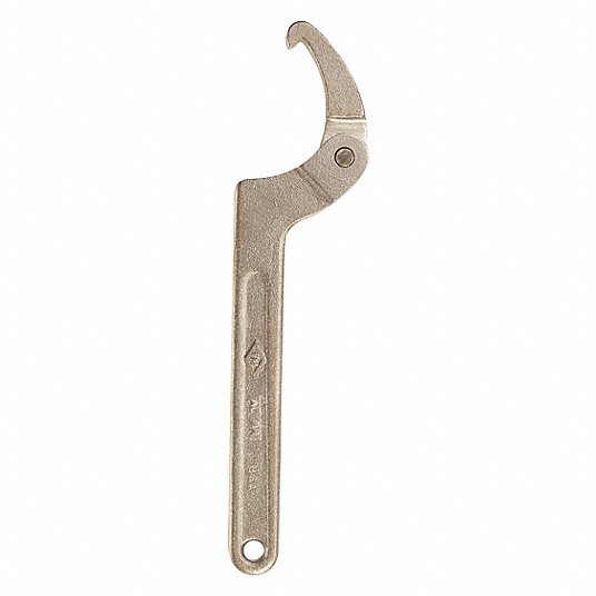 AMPCO, 2 in to 4 3/4 in, 11 in Overall Lg, Hook Spanner Wrench
