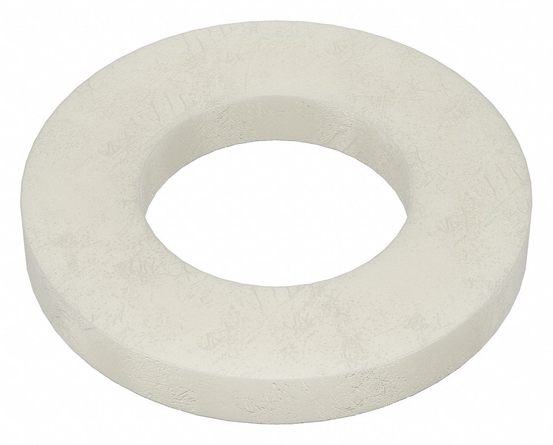 FLAT WASHER, FOR M6 SCREW, NYLON, PLAIN FINISH, 6.4MM IN DIA, 12MM OD, 50 PK