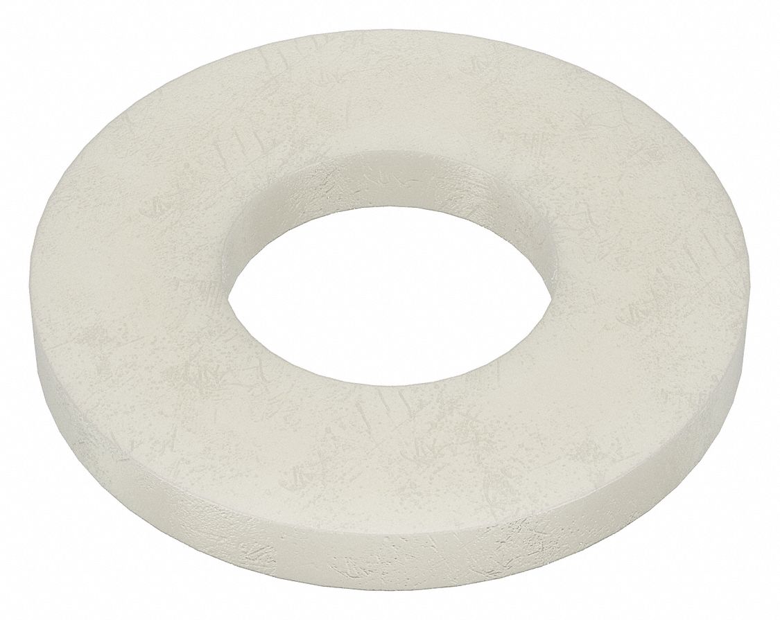 FLAT WASHER, FOR M8 SCREW, NYLON, PLAIN FINISH, 8.4MM IN DIA, 18MM OD, 50 PK