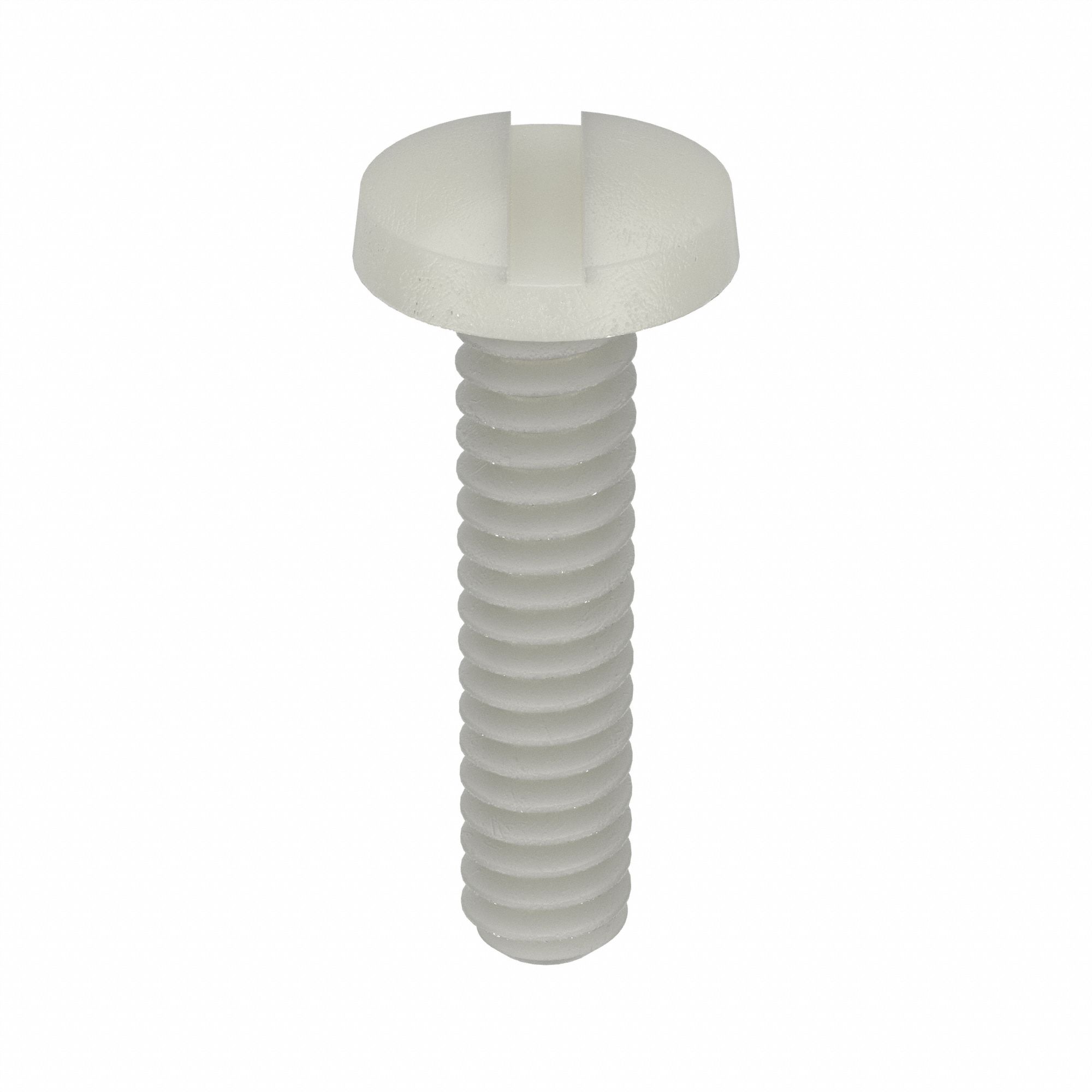 MACHINE SCREW, #4-40 THREAD SIZE, ½ IN L, NYLON, PLAIN FINISH, BINDING, SLOTTED, INCH, 25 PK