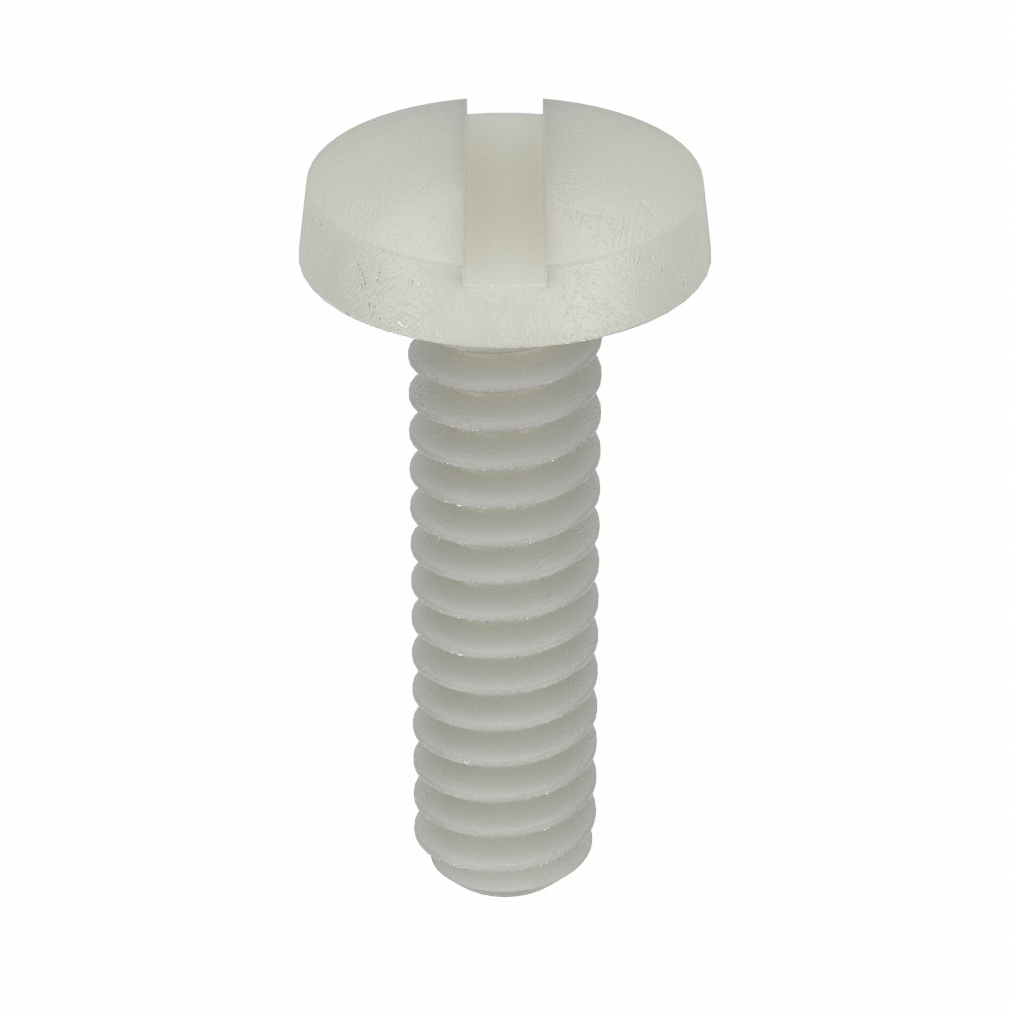 Machine Screw: #6-32 Thread Size, 1/2 in Lg, Nylon, Plain, Binding, Slotted, Machine Screw, 25 PK