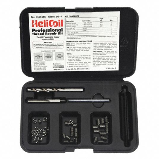 HELI-COIL Thread Repair Kit: Tanged Tang Style, Free-Running, 1/2-13  Thread Size, Stainless Steel